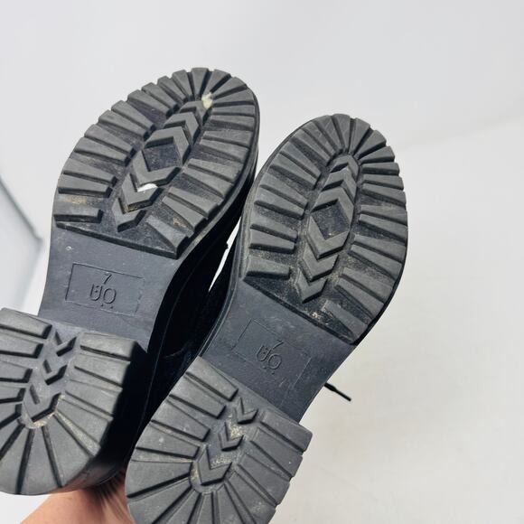 Urban Outfitters Black Velvet Lace-Up Chunky Platform Heels 90s Y2K Style Size 7 - Picture 11 of 14